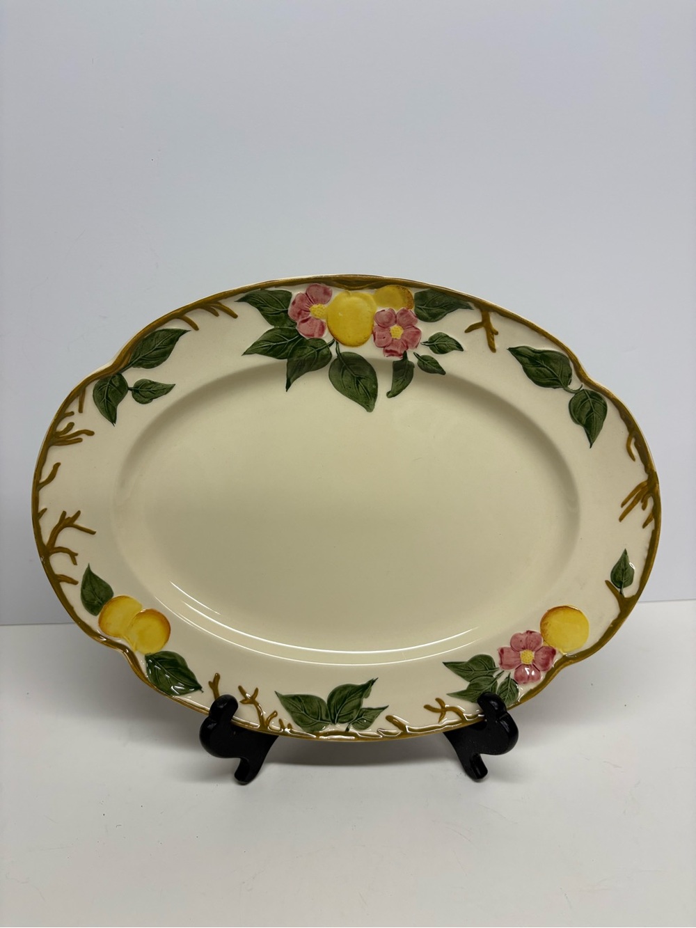 Vintage Johnson Brothers Peach Bloom Oval Serving Platter